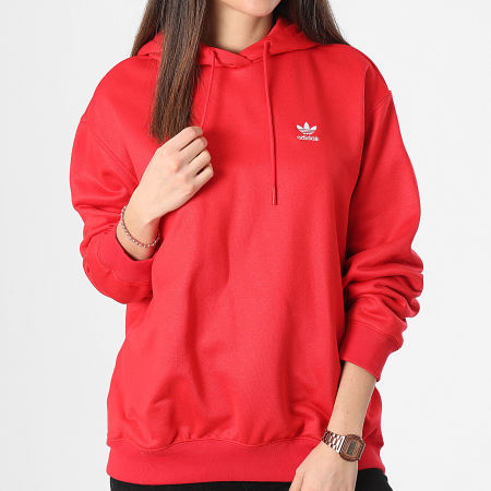 Adidas Originals - Sudadera con capucha Trefoil de mujer IP0585 Rojo
