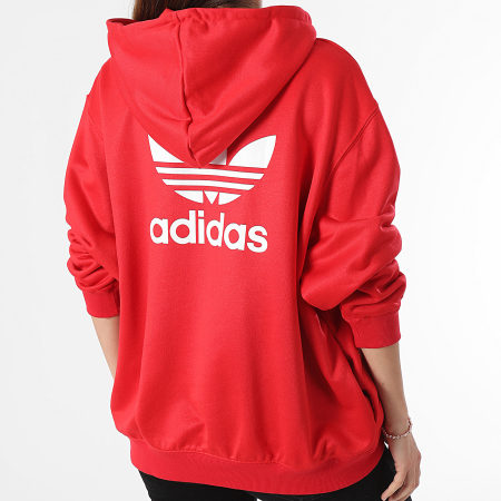 Adidas Originals - Sweat Capuche Femme Trefoil IP0585 Rouge