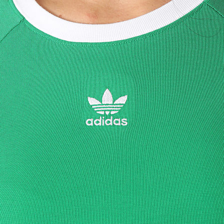 Adidas Originals - Camiseta 3 Rayas Baby Crop Band Mujer IP0666 Verde