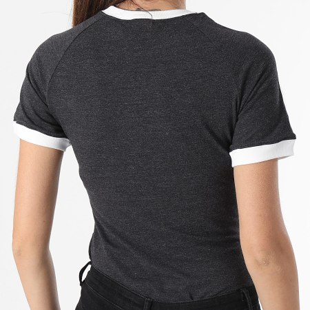 Adidas Originals - Tee Shirt A Bande Femme 3 Stripes IU2429 Noir Chiné
