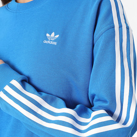 Adidas Originals - Top donna 3 strisce oversize girocollo IN8488 Blu