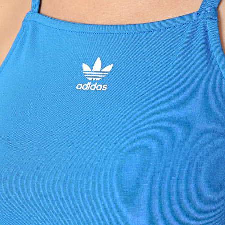 Adidas Originals - Vestido de tirantes de 3 rayas para mujer IR8126 Azul
