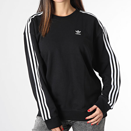 Adidas Originals - Felpa donna 3 Stripes Oversize girocollo IU2423 Nero