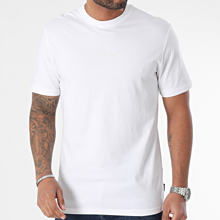 Only And Sons - Tee Shirt Levi Life Blanc