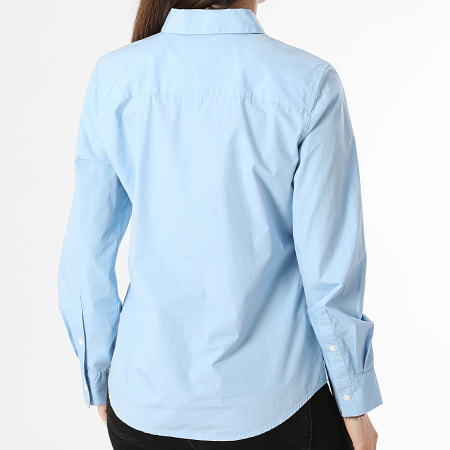Tommy Hilfiger - Camisa de manga larga Essential Regular para mujer 0543 Azul claro