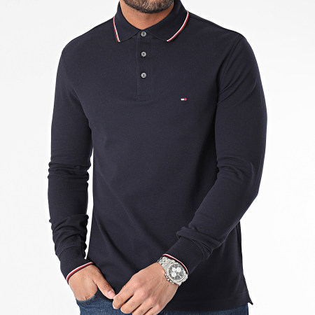 Tommy Hilfiger - Polo Manches Longues Tipped Slim 9543 Bleu Marine