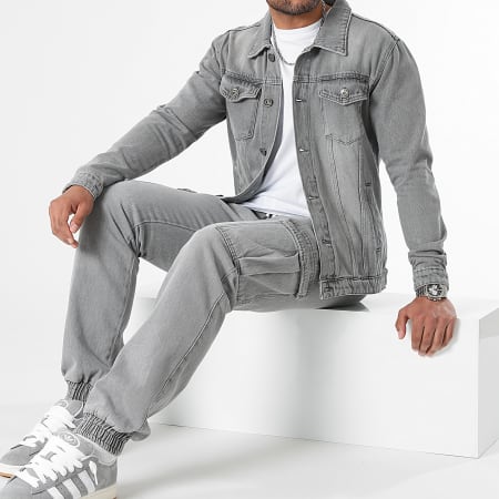 LBO - Jeans e Jogger Pant Fit 3267 Denim Jacket Set Grigio chiaro