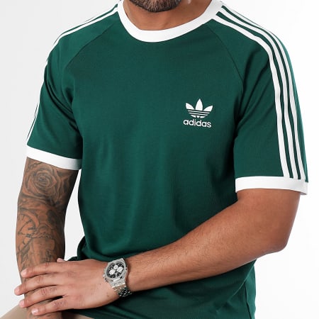 Adidas Originals - Maglietta a 3 strisce IM9387 Verde scuro