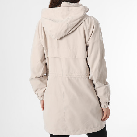 Only - Parka con capucha Newhazel Shine Beige, Mujer