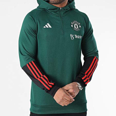 Adidas Sportswear - Felpa con cappuccio Manchester United IQ1521 Verde scuro