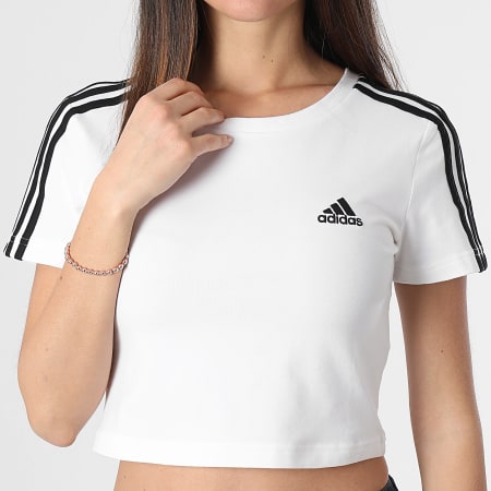 Adidas Sportswear - Tee Shirt Crop Femme Baby IR6112 Blanc