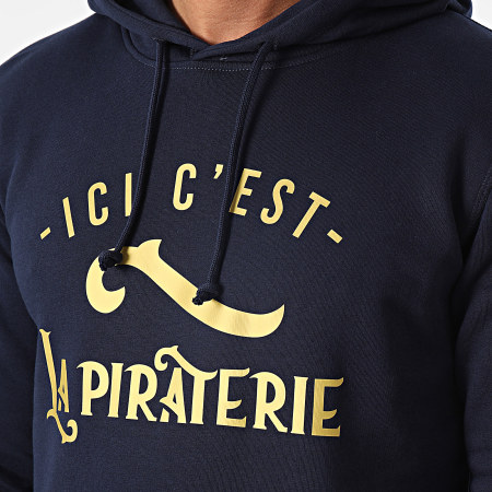 La Piraterie - Ici C'est La Piraterie Sudadera con capucha Azul marino Oro
