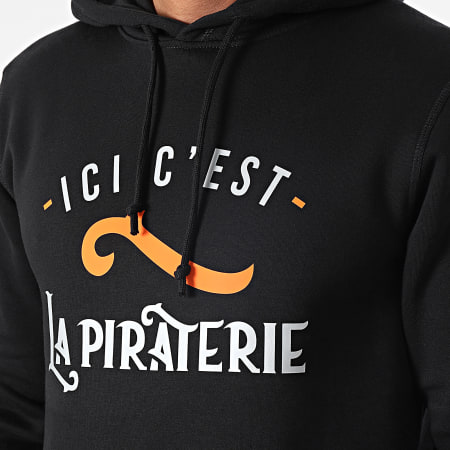 La Piraterie - Sweat Capuche Ici C'Est La Piraterie Noir Gris Orange