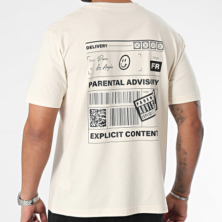 Parental Advisory - Camiseta Oversize Large Entrega Beige Negro