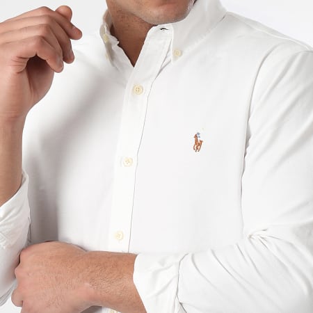 Polo Ralph Lauren - Chemise Manches Longues Slim Oxford Blanc