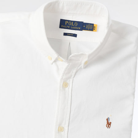 Polo Ralph Lauren - Chemise Manches Longues Slim Oxford Blanc