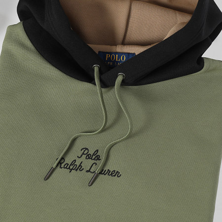 Polo Ralph Lauren - Felpa con cappuccio con logo ricamato Khaki Verde Camouflage