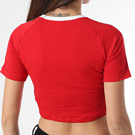 Adidas Originals - Tee Shirt Crop Femme 3 Stripes Baby IP0665 Rouge