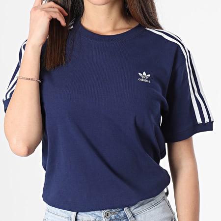 Adidas Originals - Maglietta donna 3 strisce IR8053 blu navy