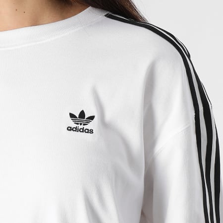 Adidas Originals - Maglietta donna 3 Stripes a maniche lunghe IR8060 Bianco