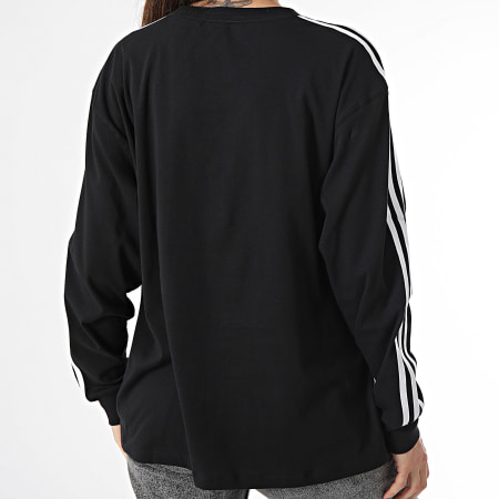 Adidas Originals - Maglietta donna 3 Stripes a maniche lunghe IU2412 Nero