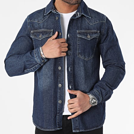 Armita - Camicia di jeans a maniche lunghe in denim blu