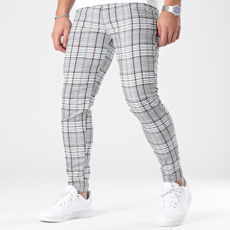 Frilivin - Pantaloni skinny a quadri bianchi, azzurri e neri