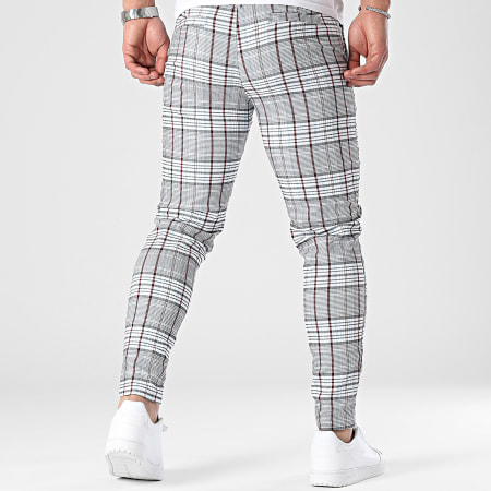 Frilivin - Pantaloni skinny a quadri bianchi, azzurri e neri