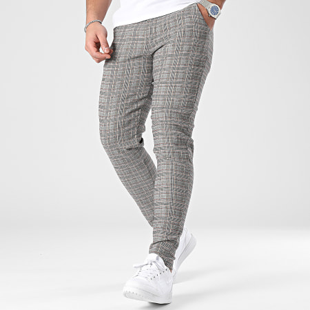 Frilivin - Pantaloni skinny a quadri grigio erica