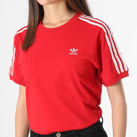 Adidas Originals - Tee Shirt Femme 3 Stripe IR8050 Rouge