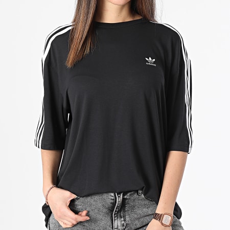 Adidas Originals - Camiseta 3 Rayas Mujer IU2406 Negro