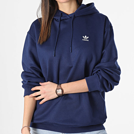 Adidas Originals - Sudadera con capucha Trefoil de mujer IP0584 Azul marino