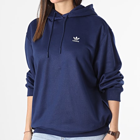 Adidas Originals - Sudadera con capucha Trefoil de mujer IP0584 Azul marino