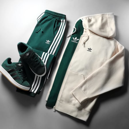 Adidas Originals - Pantalon Jogging A Bandes Femme IR8090 Vert Foncé