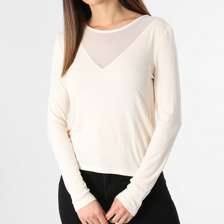 Only - Top Manches Longues Femme Kirsa Beige