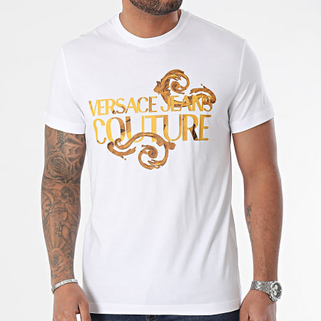 Versace Jeans Couture - 76GAHG00-CJ00G Camiseta blanca Renaissance