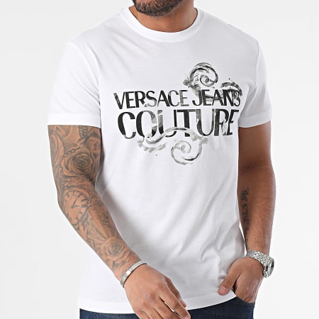 Versace Jeans Couture - 76GAHG00-CJ00G Maglietta rinascimentale bianca