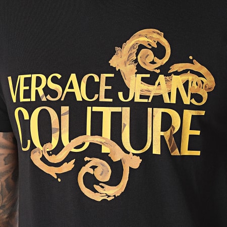 Versace Jeans Couture - Camiseta 76GAHG00-CJ00G Negro Renacimiento