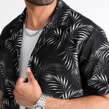 LBO - Camicia con stampa tropicale e pantaloncini da jogging 0923 Set nero