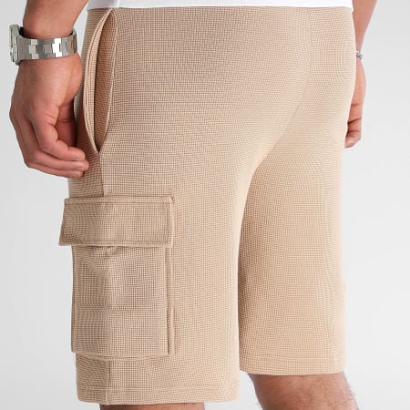 LBO - Pantalones cortos tipo cargo con textura de gofre 3272 Beige