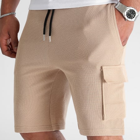 LBO - Pantalones cortos tipo cargo con textura de gofre 3272 Beige