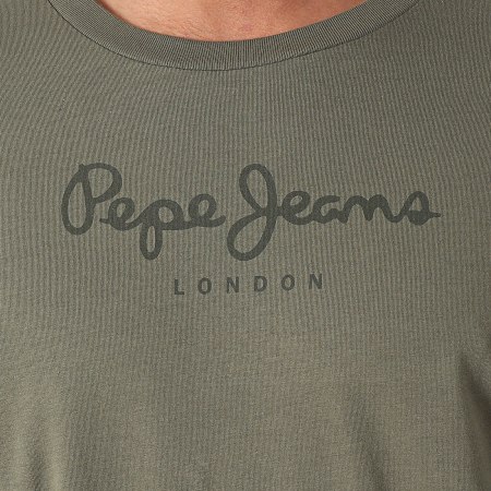 Pepe Jeans - Tee Shirt Manches Longues Eggo Vert Kaki