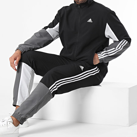 Adidas Sportswear - Set giacca con zip e pantaloni da jogging IP1611 Nero Grigio