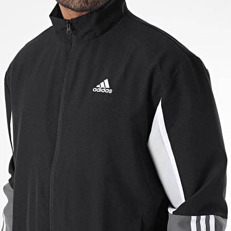 Adidas Performance - Conjunto de chaqueta con cremallera y pantalón de jogging IP1611 Negro Gris