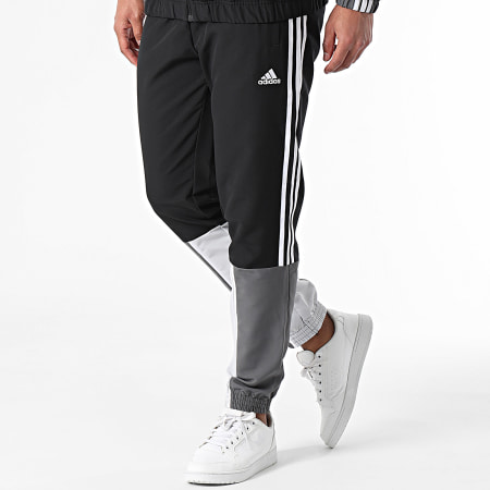 Adidas Performance - Conjunto de chaqueta con cremallera y pantalón de jogging IP1611 Negro Gris