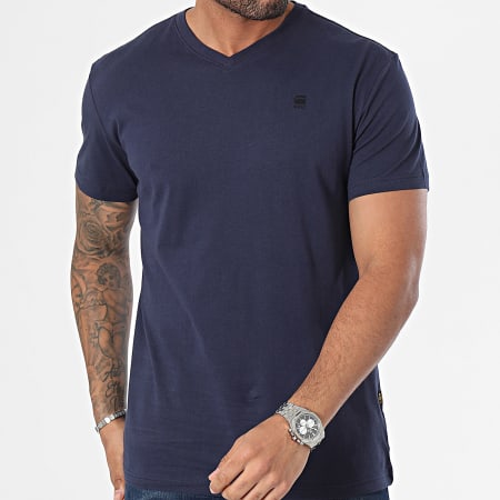 G-Star - Camiseta cuello pico D16412-336 Azul marino