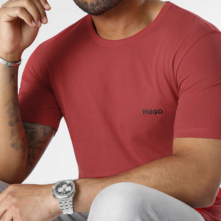 HUGO - Lote de 3 camisetas 50480088 Negro Rojo