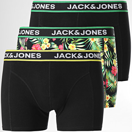 Jack And Jones - Flores Rosas Boxer Negro Floral Set De 3