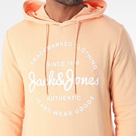 Jack And Jones - Felpa con cappuccio arancione chiaro