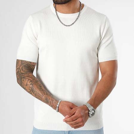 LBO - Tee Shirt Mailles Fines 0927 Blanc